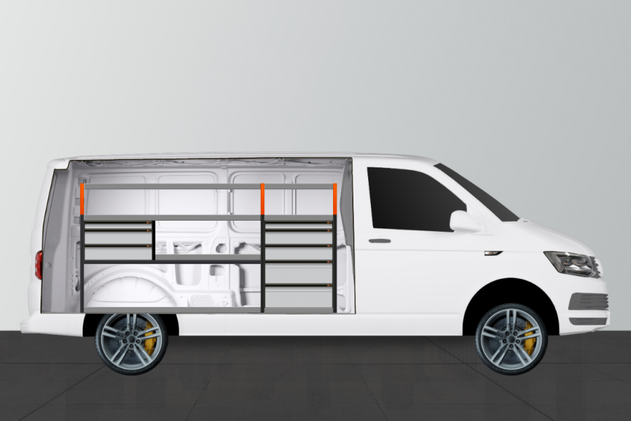 V-ADV FAHRZEUGREGAL FÜR VW Transporter (langer Radstand) | Work System