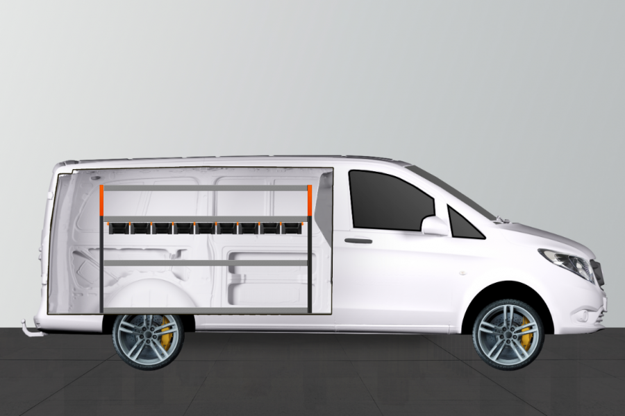 V-BASIC+ FAHRZEUGREGAL FÜR Mercedes Vito Lang | Work System