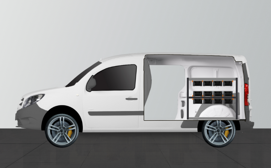 H-Rack Fahrzeugregal für Citan Extra Lang & Kangoo Maxi | Work System