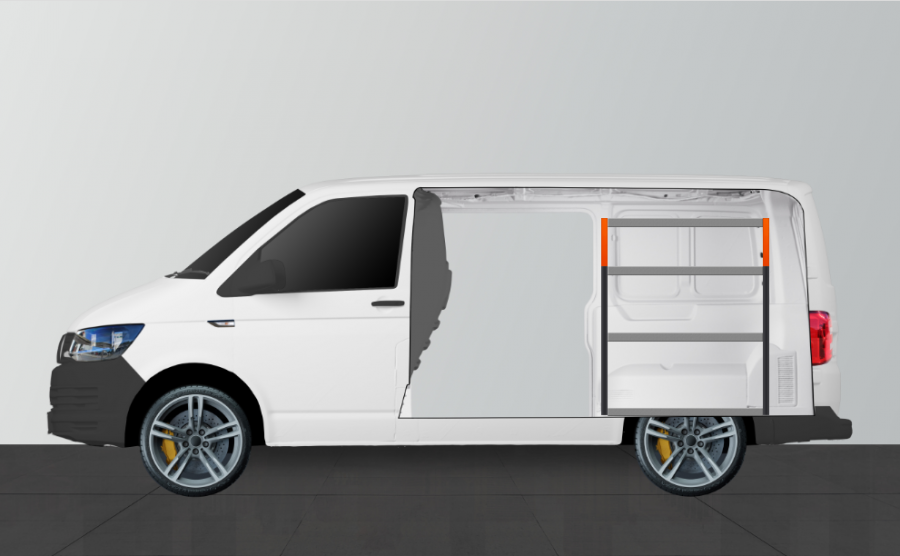 H-BASIC Fahrzeugregal für VW Transporter | Work System