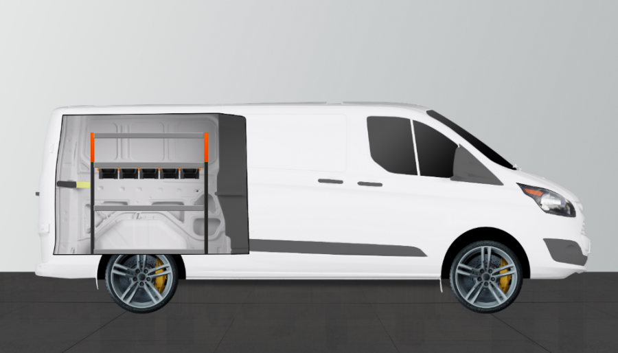 V-BASIC+ FAHRZEUGREGAL FÜR Ford Custom Doppelkabine | Work System