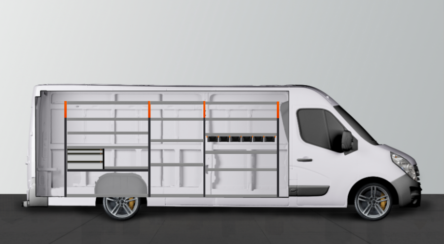 V-LS3+ FAHRZEUGREGAL FÜR Movano, Master & NV400 L4 | Work System