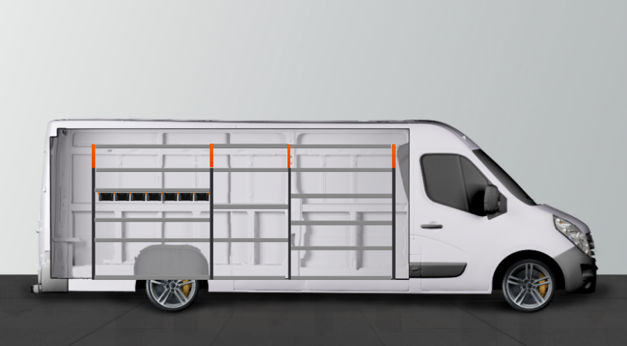 V-BASIC+ FAHRZEUGREGAL FÜR Movano, Master & NV400 L4 | Work System