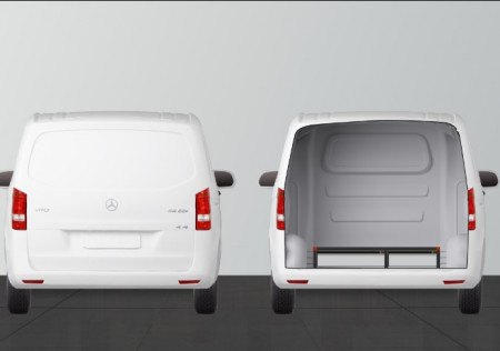 Unterflursystem H:202 mm 2-Schubladen für Vito L3 Doppelkabine mit Snookwand