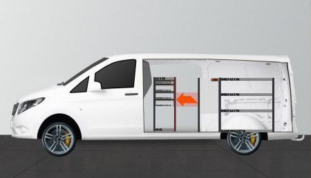 H-SD4M Fahrzeugregal für Mercedes Vito Extra Lang