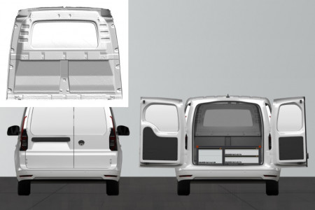 Unterflursystem H:360 mm 4-Schubladen für VW Caddy Cargo & Ford Connect L1 mit Standardwand