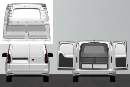 Unterflursystem H:290 mm 3-Schubladen für VW Caddy Cargo & Ford Connect L1 mit Standardwand