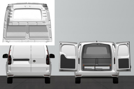 Unterflursystem H:220 mm 3-Schubladen für VW Caddy Cargo & Ford Connect L1 mit Standardwand