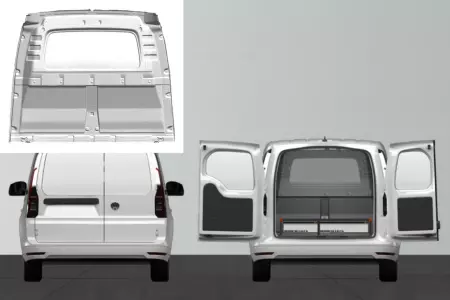 Unterflursystem H:220 mm 3-Schubladen für VW Caddy Cargo & Ford Connect L2 mit Standardwand