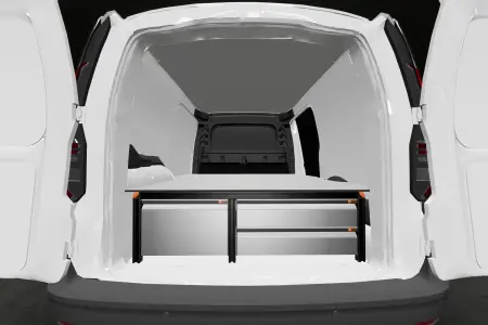 Unterflursystem H:360 mm 4-Schubladen für VW Caddy Cargo & Ford Connect L2 mit Standardwand